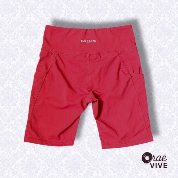 Women’s Baleaf Red Bike Shorts – 6″ Inseam, High Waist, Moisture Wicking, Size M - Picture 2 of 3